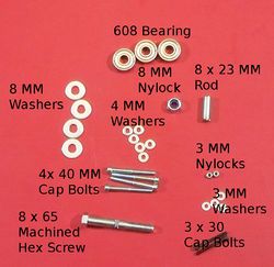 Photo of the hardware for the Bowden Extruder